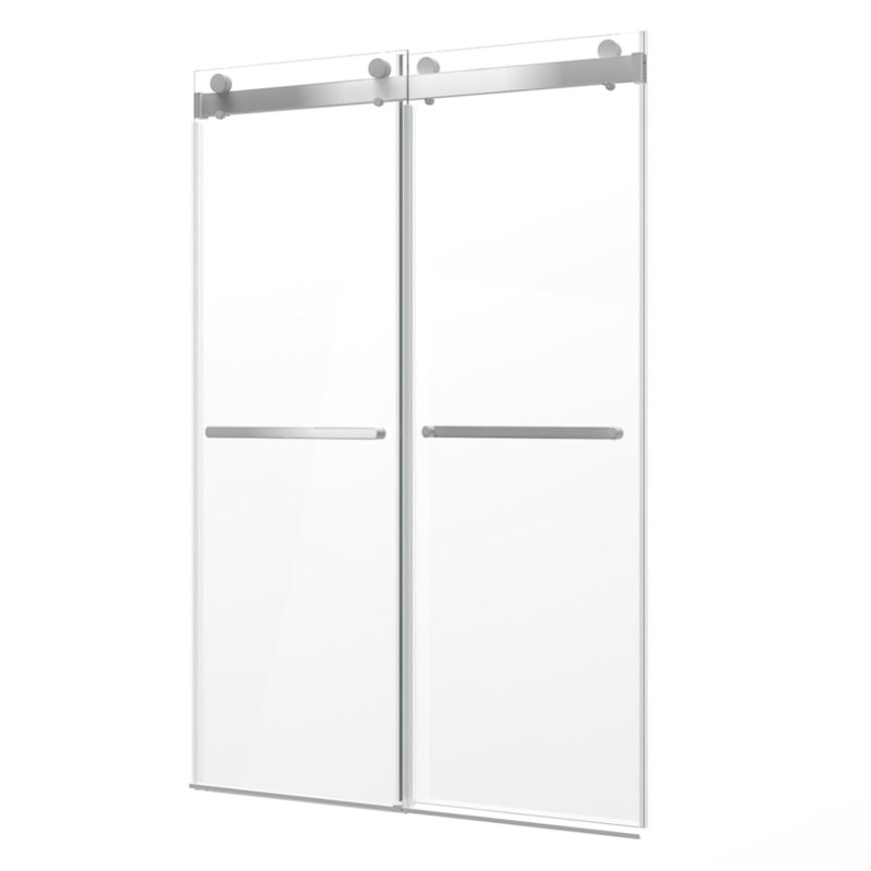 Porte de douche coulissante double sans cadre l 44 à 48 po x H 76 po