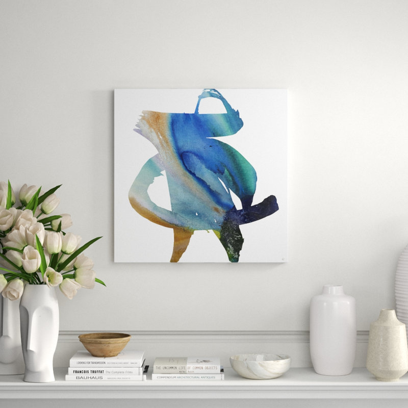 Scripted 2 Painting by Jennifer Hollack Raboin, Silver Frame Canvas, 20" H x 20" W x 2.25" D