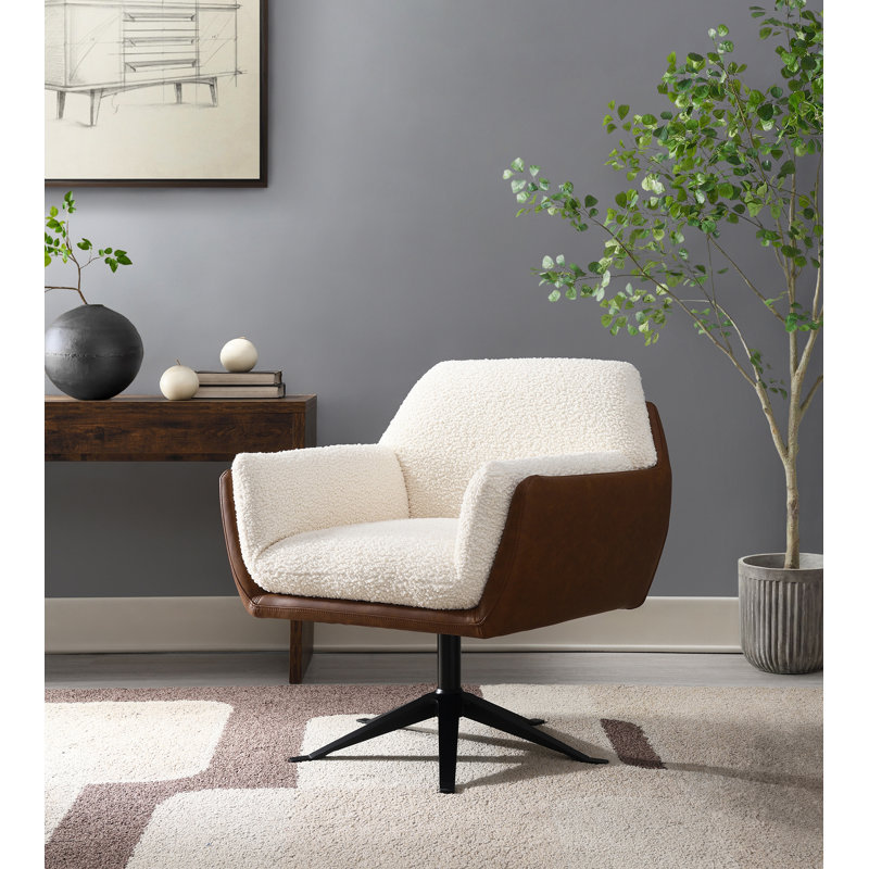 Fauteuil pivotant l 30,5 po Kanisa, Mélange de polyester brun
