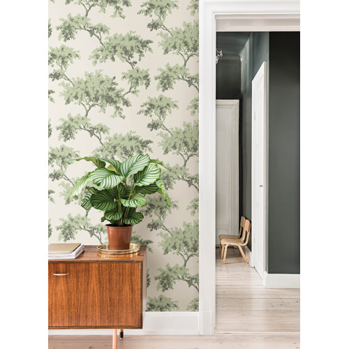 Wayfair | Floral & Botanical Green Peel & Stick Wallpaper You'll Love ...