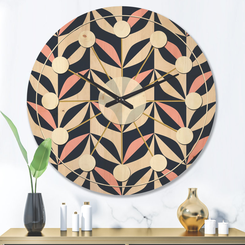 Horloge murale en bois Floral Botanical, Grand