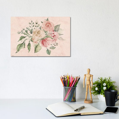 Blush Floral III 1 Piece Wrapped Canvas Wall Art