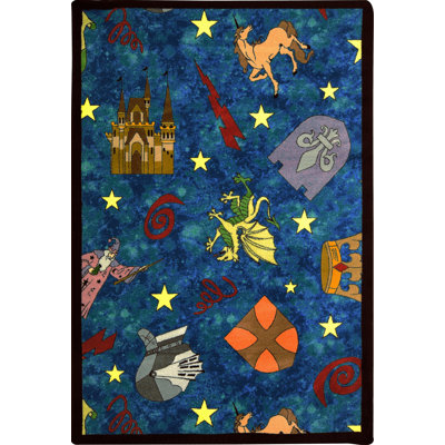 Whimsy Mythical Kingdom Blue Area Rug