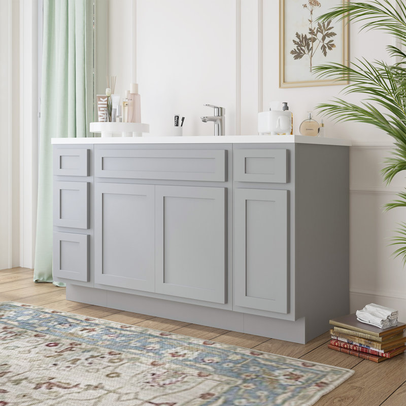 60'' Single Bathroom Vanity Base Only, Gray