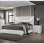 Ensemble de chambre à coucher, grand lit 3 pièces avec tête de lit à DEL et amp; 2 tables de chevet, blanc neige ultrabrillant | Blanc neige | Bois d'ingénierie, métal-558796619-558796617
