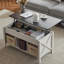 Table basse à blocs de couleur extensible 37,8 po noir, gris et blanc-1440750674-1440750702