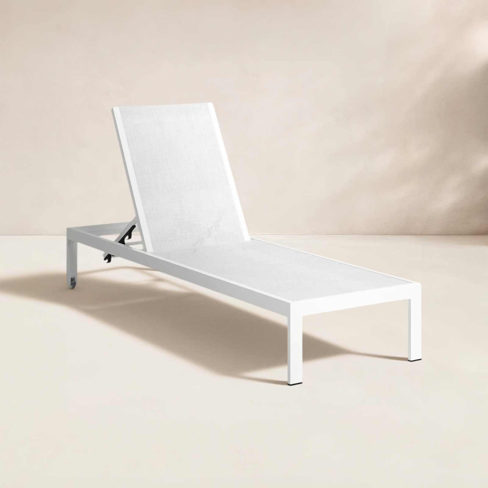 Aynura 25" Patio Chaise Lounge, White