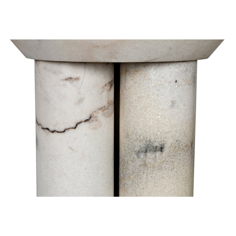 Nox Marble End Table, White