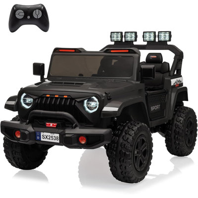 24V 2-Seater Kids Ride On Truck, Electric Car with 4WD 800W Motor,Parent Remote Control,3 Speeds& Built-in Music Player