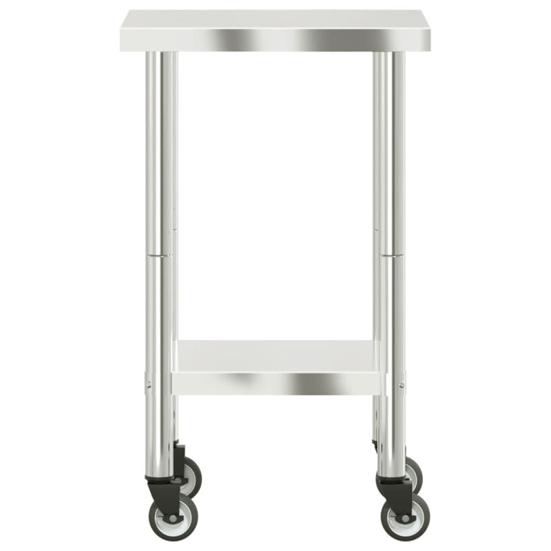 VidaXL Stainless Steel 33.5'' H Work Table, 33.5" H x 21.7" L x 21.7" W
