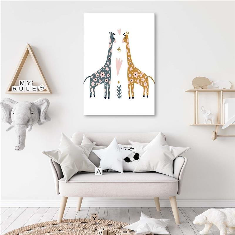 Leinwandbild Giraffe Animals Watercolour