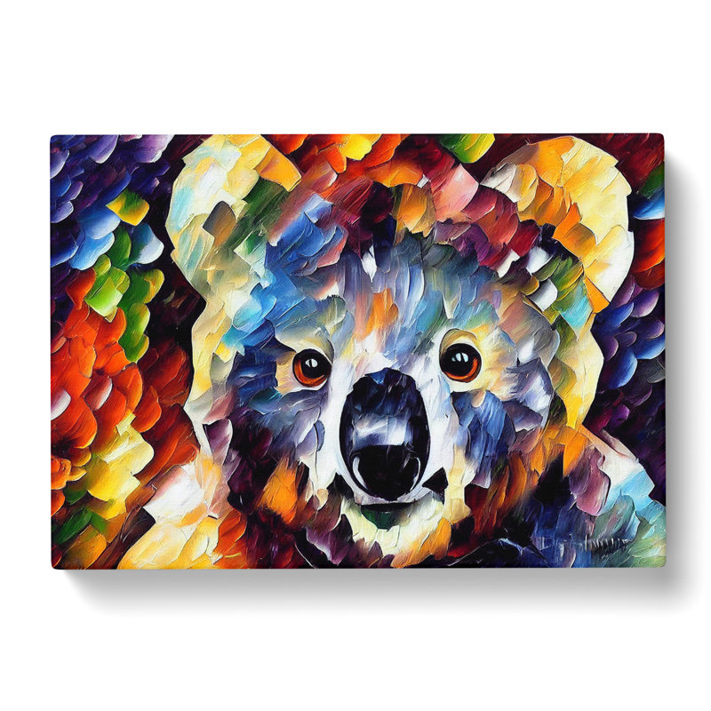Koala Bear Painted Abstract - Wrapped Canvas, 40cm H x 60cm W x 3cm D