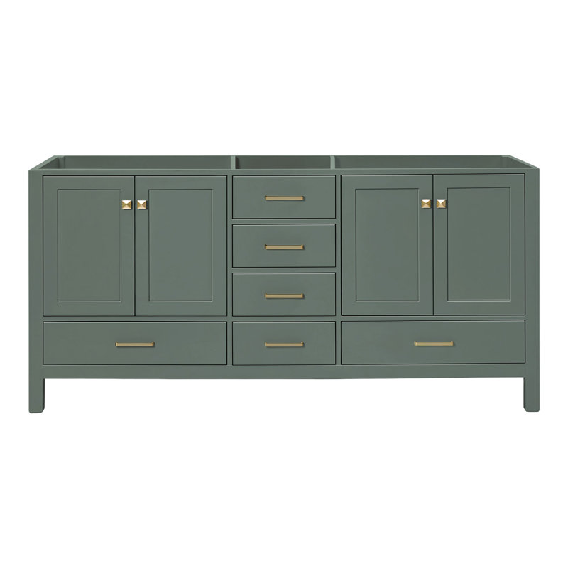 Panchuri 72" Double Bathroom Vanity Base Only, Vintage Green