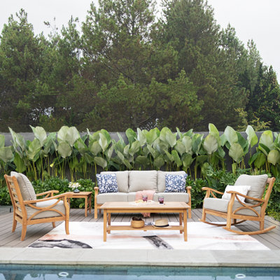 Brunswick Teak Outdoor Rocking Chair with Cushions