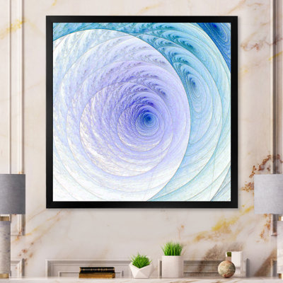 Fractale bleue et mauve - impression sur toile encadrée