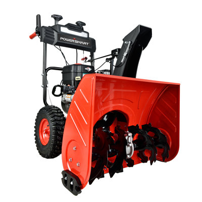 Powersmart 26-Inch Two Stage Gas Snow Blower, 208Cc Briggs & Stratton Engine, Electric Start, Heated Handles, LED Light