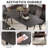 62.99 Inch Black Curved Edge Artificial Stone Dining Table, Dark Grey Metal Leg 6 Seater Kitchen Table-1564992665