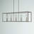 5-Light Brushed Nickel Linear Chandelier with Clear Glass Shades-1655237445