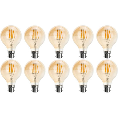 10 Pack, LED B22 Light Bulb,G80 4W(40W Equivalent) Dimmable Warm White 2700K 450 Lumen LED Filament Vintage Energy Saving Old Fashioned Globe Bayonet Base Bulb for Home Decoration
