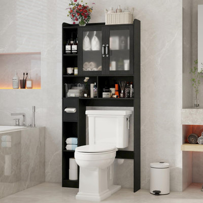 Armoire de rangement au-dessus de la toilette avec portes en acrylique