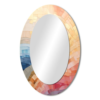 Minimalism Colors In Harmony II - Traditional Oval Wall Mirror