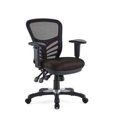 Modway Articulate Mesh Office Chair with Fully Adjustable Black Vinyl Seat