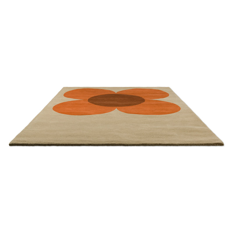 Hand Tufted Wool Floral Area Rug, Rectangle 5'3" x 7'6"