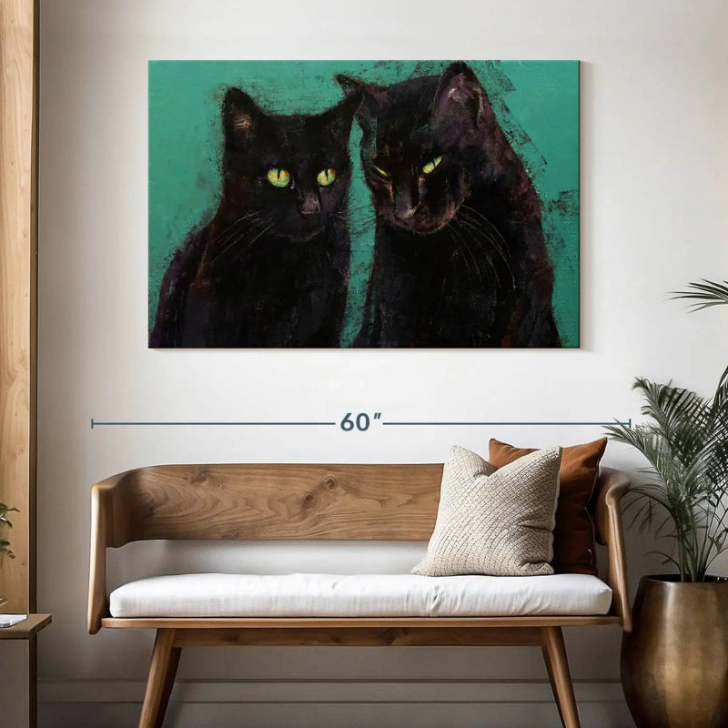 Brampt Two Black Cats, 32" H x 48" W