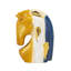Ceramic Horse Head Sculpture with Abstract Multicolored Finish