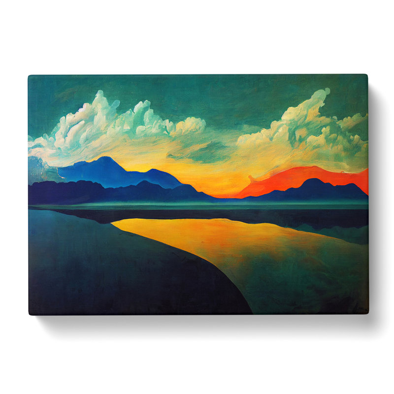 Modern Lake Mountains Vol.2 - Wrapped Canvas, 50cm H x 76cm W x 3cm D