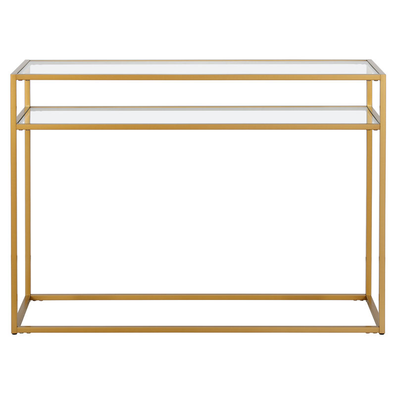 Addison 42'' Glass Top Console Table, Brass