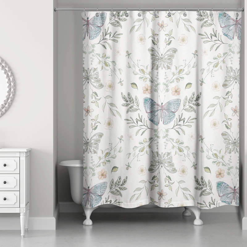 Rideau de douche simple Anglina, Blanc