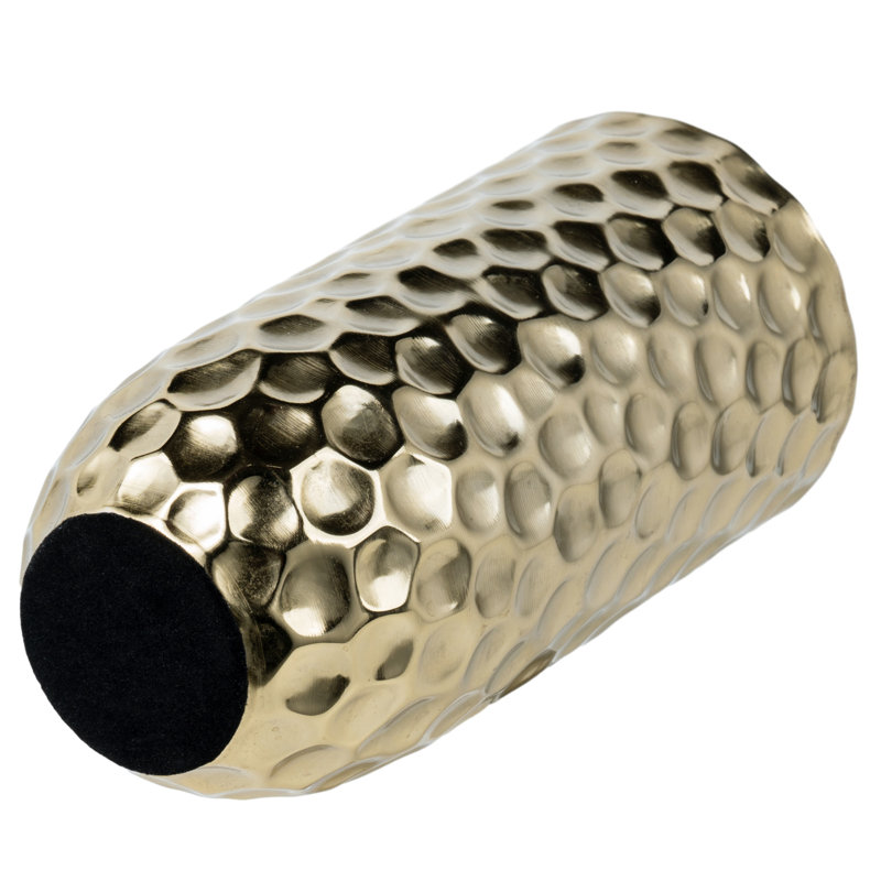 10 Inch Hammered Gold Metal Table Vase