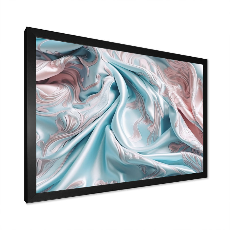 Rose bleu, couleurs dansantes IV, Toile encadrée noire à coins fermés, H 34 po x l 44 po x P 1,5 po