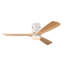 Ventilateur de plafond encastré à profil bas en bois massif de 52 pouces avec lumière, application et télécommande, moteur à courant continu réversible à 6 vitesses, ventilateur à DEL à intensité variable 3CCT et à DEL pour le salon de la chambre à coucher-131129291