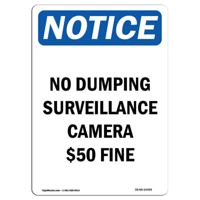 No Dumping Surveillance Camera Fine Sign