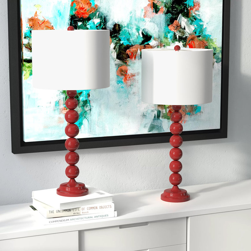 Rimini Metal Table Lamp, Chinese Red