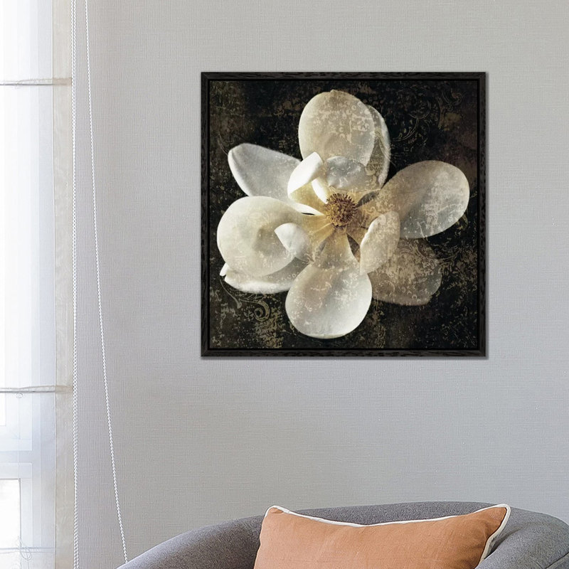 Magnolia I by John Seba - Print on Canvas, 66.04 cm H x 66.04 cm W, Black Framed