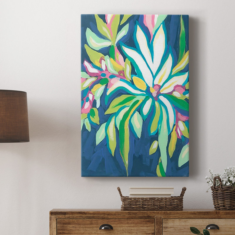 «Blue Tropics IV» sur toile, H 18 po x l 12 po x P 1 po