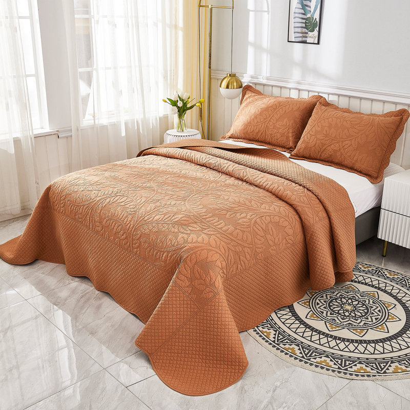 Ensemble de couvre-lit surdimensionné 100% coton 3 pièces MarCielo, Courtepointe très grand et 2 très grandes taies 