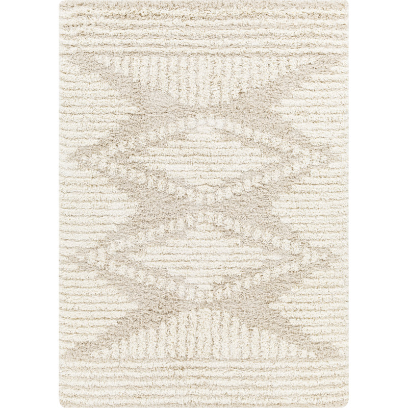 Geometric Shag Area Rug, Rectangle 201 x 290 cm