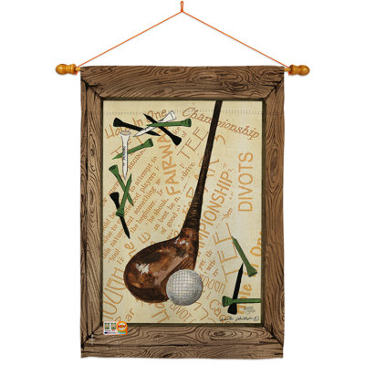Strike A Golf Ball 2-Sided Polyester 40"" H x 28"" W Flag set -  Breeze Decor, BD-SP-HS-109059-IP-BO-03-D-US18-SB