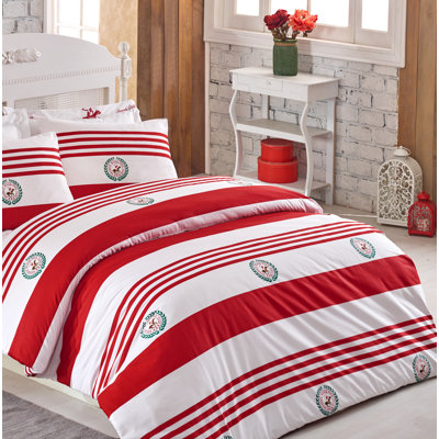 Ensemble de housse de couette 100% coton bleu foncé Brianne