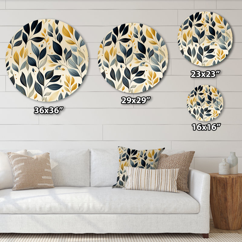 Tring - Floral Round Metal Art, 16" H x 16" W