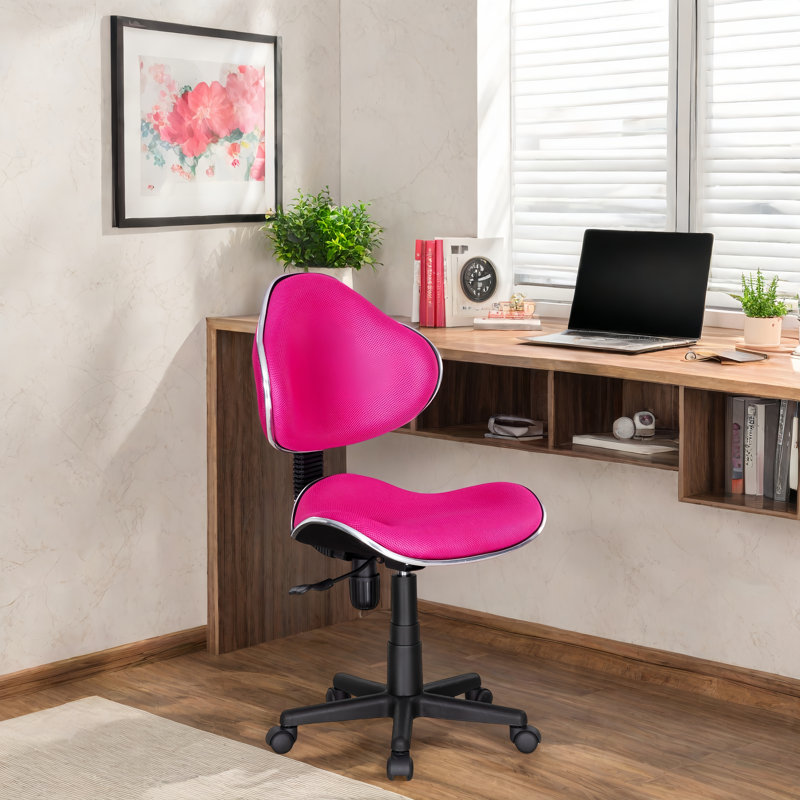 Chaise de bureau pivotante à 360 ° Aldous avec dossier en filet et hauteur réglable, Rose
