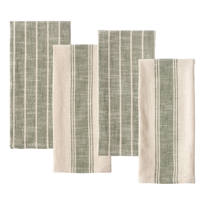 Ensemble de 4 serviettes à thé Damali, Olive