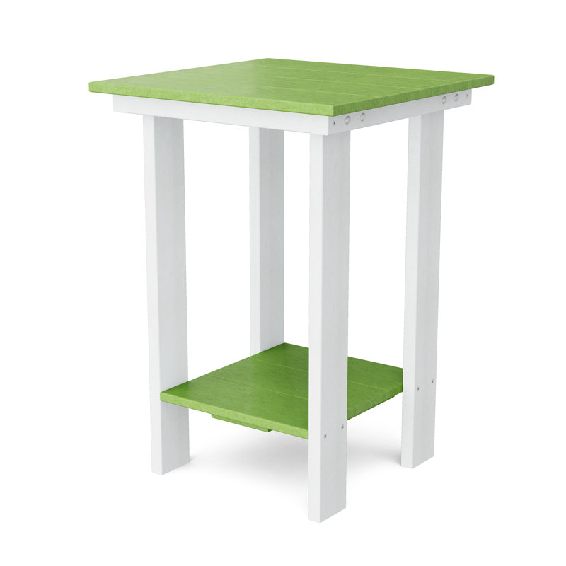 Table de balcon contemporaine, Vert citron / blanc