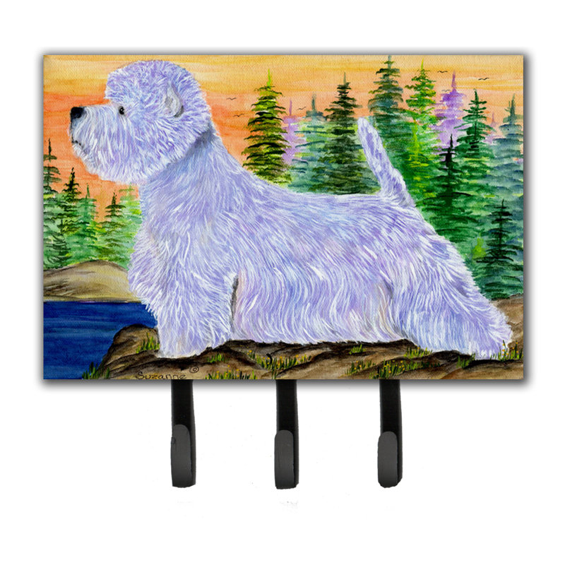 Porte-laisse westie et crochet à clé