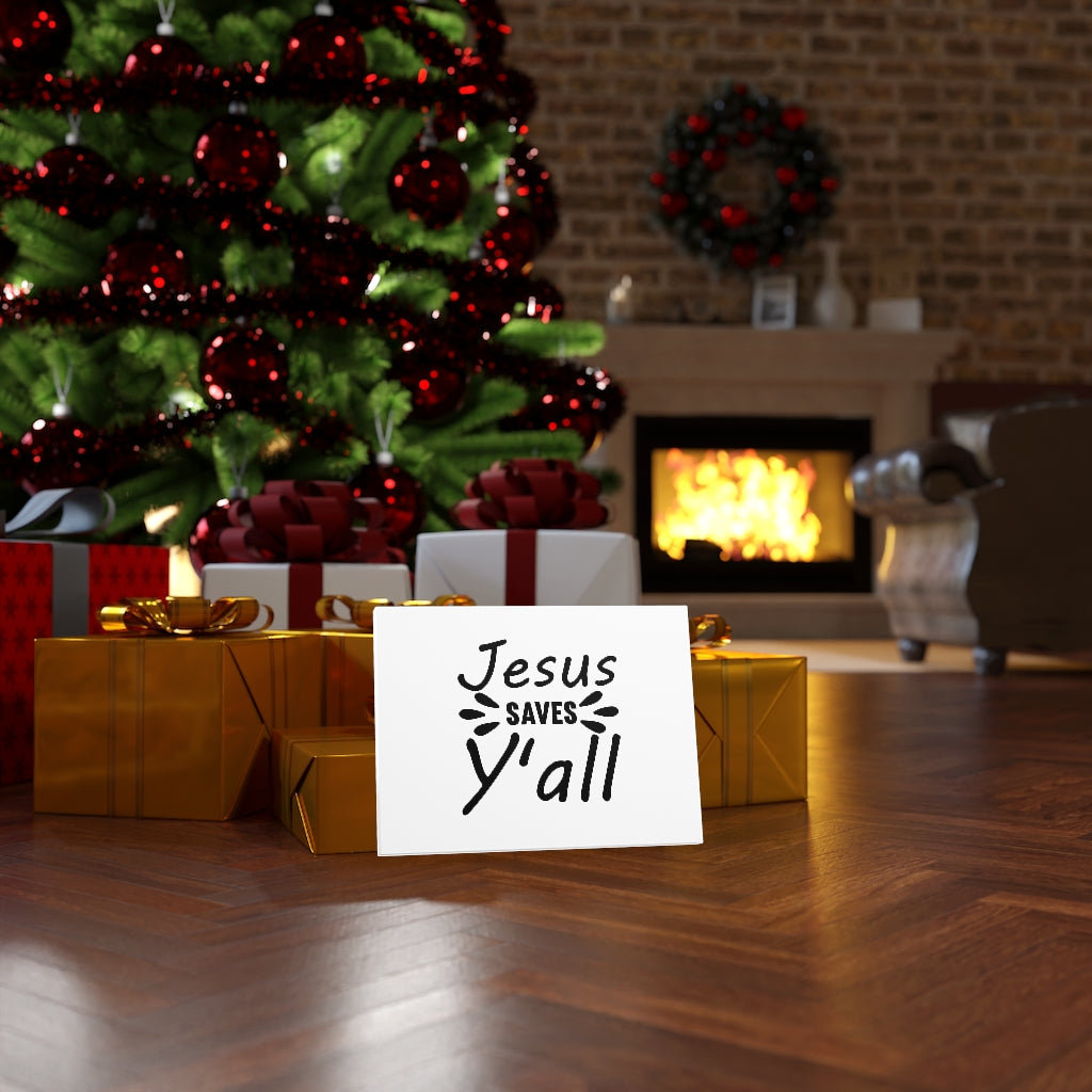 Jesus Saves Y'all - Wrapped Canvas Print