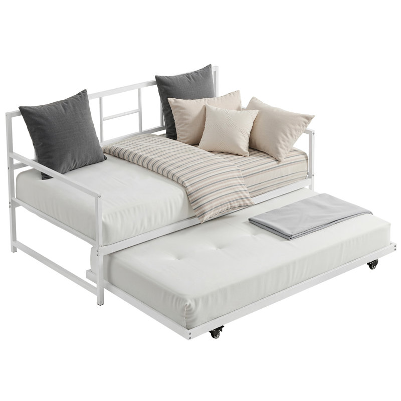 Crumlin Metal Daybed Storage Bed, White